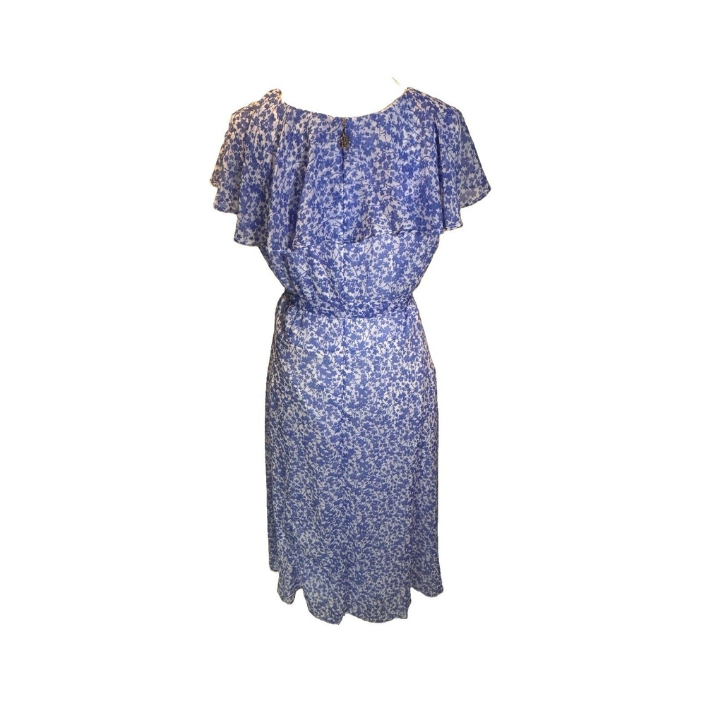 Tommy Hilfiger Floral Cottagecore Fit & Flare Midi Dress In French Blue Size 8 - Picture 5 of 10